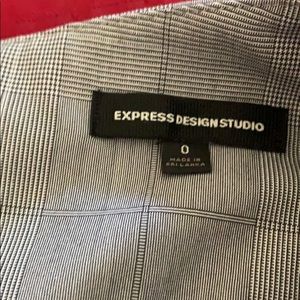 Gray plaid Express pencil skirt with slit